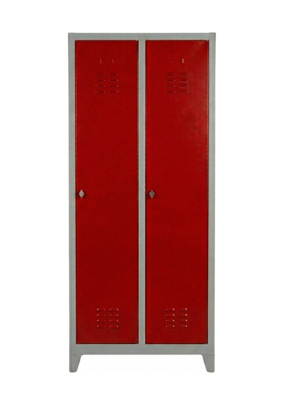 Asram Metal 2 Kapaklı Ekonomik Soyunma Dolabı Kırmızı 67x37x180