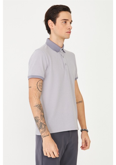Gri Polo Yaka T-shirt Gri