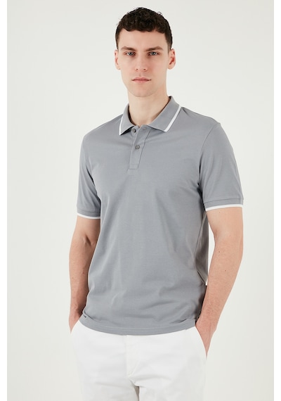 Buratti Pamuklu Regular Fit Erkek Polo Yaka T Shirt 5902063 Açık Gri-Ekru Buratti Pamuklu Regular Fit Erkek Polo Yaka T Shirt 5902063 Açık Gri-Ekru