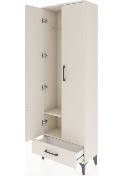 Arges Dolap 2 Raflı Tek Çekmeceli Tek Askılı 60x30x182 Aytaşı... Aytaşı