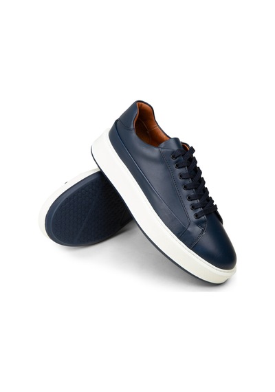 Deery Erkek Hakiki Deri Lacivert Sneaker Ayakkabı - E4482mlcvc01