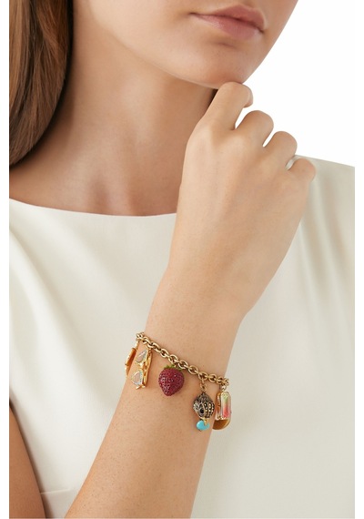 Multi Charms Bileklik, Altın Renkli, Figürlü Tasarım