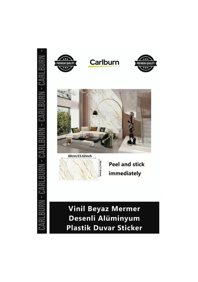 Tezgah Kaplama Pratik Film Yüzey Koruyucu Vinil Beyaz Mermer Desenli Alüminyum Plastik Duvar Sticker
