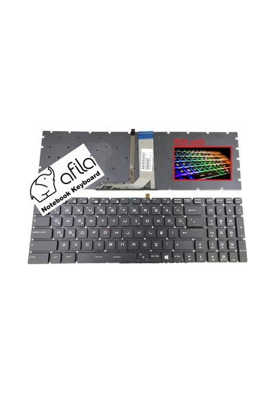 MSI Uyumlu Gs60, Ge72, Gl72 Notebook Klavye Siyah Işıklı Tr - Rgb