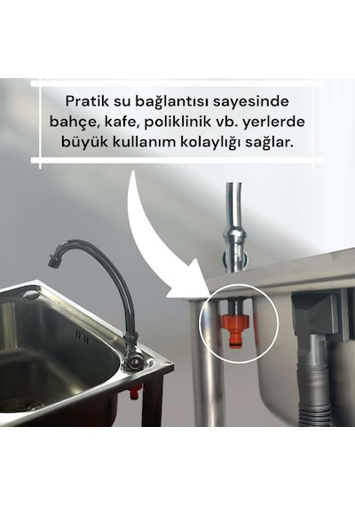 Ekosan 4050 Seyyar Bahçe Evyesi Krom