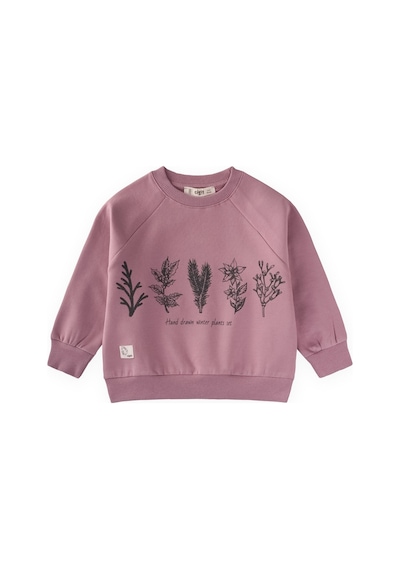 Cigit Ağaç Baskılı Sweatshirt 1-7 Yaş Leylak