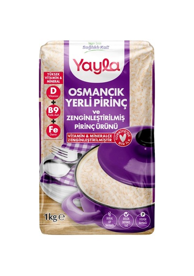 Yayla Zenginleştirilmiş Osmancık Pirinç 1 Kg - 6 Adet Tarı