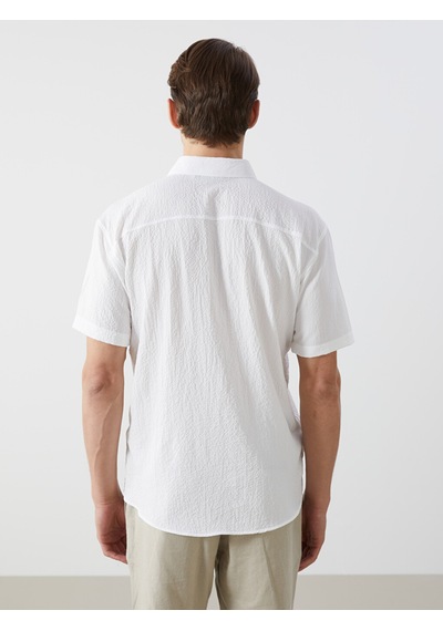 Lcw Vision Beyaz Regular Fit Kısa Kollu Erkek Basic Gömlek