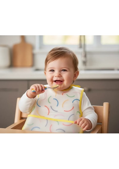 Babyjem Leke Tutmaz Giymeli Mama Önlüğü Pembe Puzzle