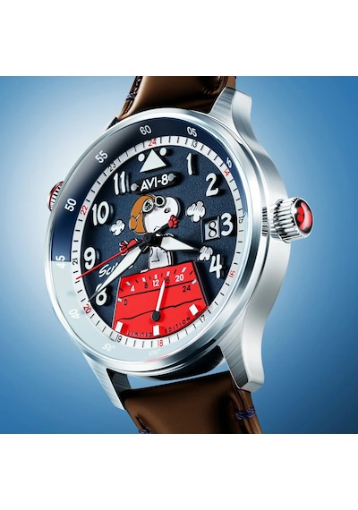 Avı-8 Hawker Hurricane Av-4151-04 Mckellar Dual Time Peanuts Snoopy Flying Ace Limited Edition Erkek Gri
