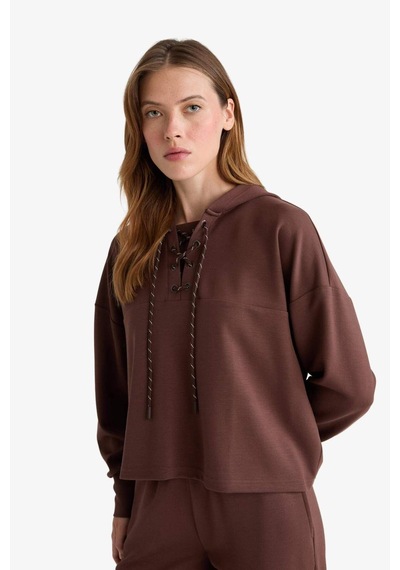 Defacto Modal Bağlama Detaylı Sweatshirt-fall İn Love Loungewear G0002ax25wnbn334 Kahve