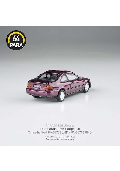 Para64 Honda Civic Coupe Ej1 1995 Camelia Red Pa-55763 Çok Renkli