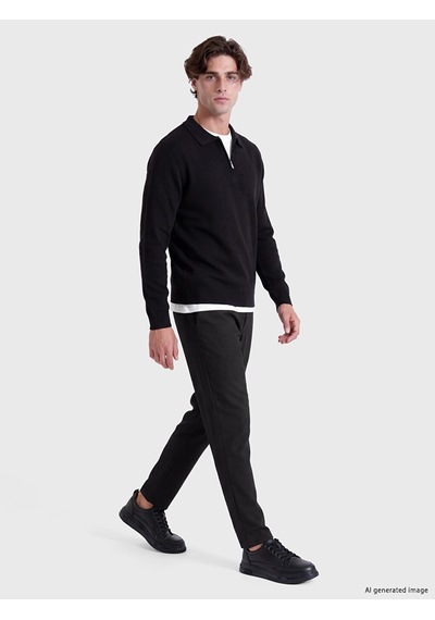 Lcw Vision Siyah Regular Fit Gabardin Erkek Pantolon