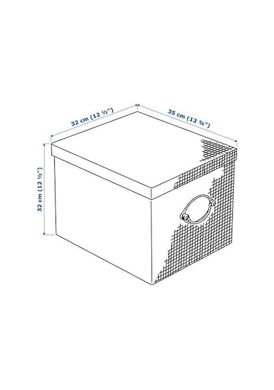 Ikea Kvarnvık Kapaklı Karton Saklama Kutusu 35 X 32 X 32 Cm Bej