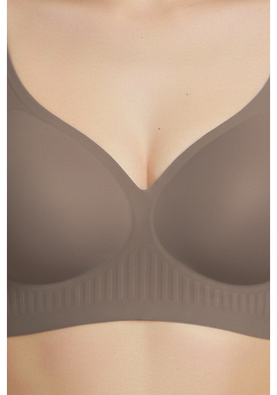Cottonhill Seamless Bra - Slight Lazer Kesim Dikişsiz Dilim Detaylı Balensiz Kadın Sütyen 3'lü Paket-2 Çok Renkli