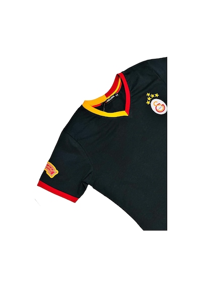 Galatasaray Lisanslı 5 Yıldızlı Siyah Basic Çocuk T-shirt Siyah
