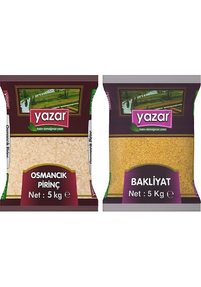 Yazar Osmancık Pirinç 5 KG + Yazar Pilavlık Bulgur 5 KG