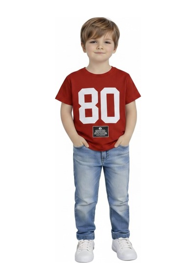 Yale Kids 3-8 Yaş Erkek Çocuk %95 Pamuklu Tişört Kırmızı
