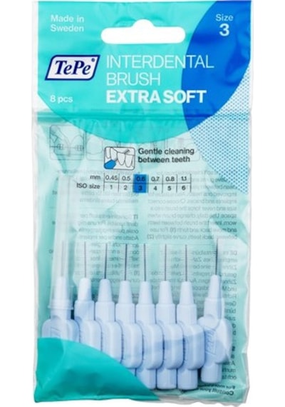 Tepe Ekstra Soft Yumuşak Arayüz Fırçası 0.6 Mavi 8 Li