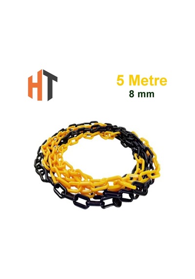 Plastik Zincir Sarı-siyah Kalın 8mm 5 Metre