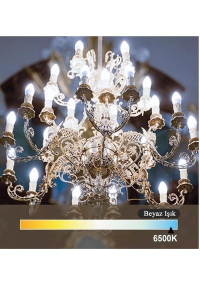 Panasonic 4,9w 40w Led Mum Ampul Beyaz 6500k - E14 3 Adet Avize Lambası