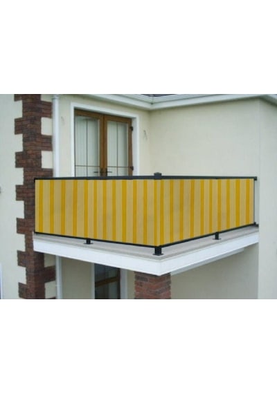 Ceylan Home Balkon Demiri Perdesi Bağcıklı Sarı İnce Çizgili (551730146) Sarı