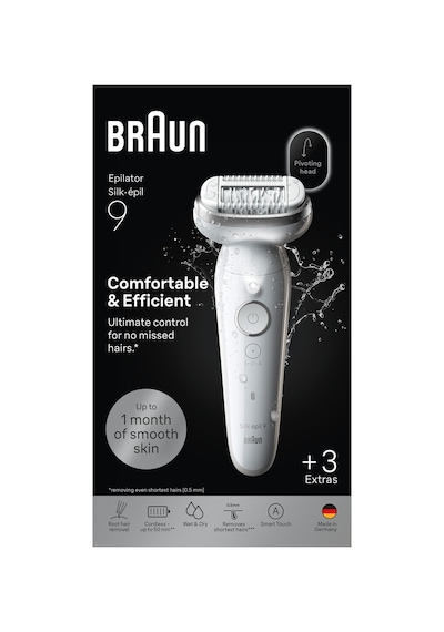 Braun Silk Épil 9 Epilatör, Islak Ve Kuru, Kalıcı Pürüzsüz Cilt, 9-030