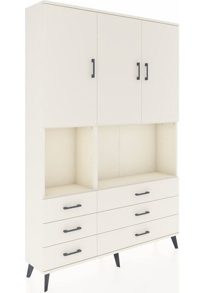 Arges Dolap 6 Raflı 6 Çekmeceli 3 Kapaklı 132x30x195 Aytaşı-a... Aytaşı