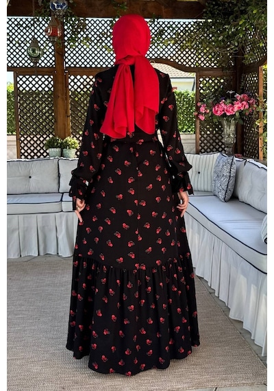 Rabia Şamlı Gül Siyah Elbise Normal