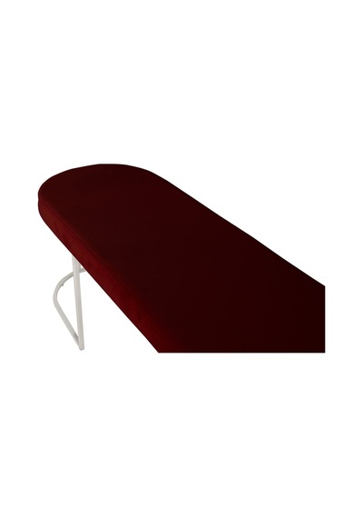 Viego Silver Smooth- Bordo Kapitoneli Model Puf & Bench & Koltuk- Oturak-uzun Makyaj Puff-yatak Odası Ucu &önü