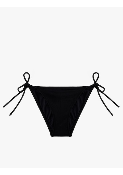 Koton Yanları Bağlamalı İpli Dokulu Bikini Altı Siyah 6sak00011mm