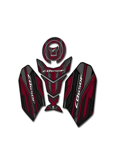Hades Honda Cb650f Uyumlu Tank Pad Seti Karbon Bordo Depo Koruma Siyah
