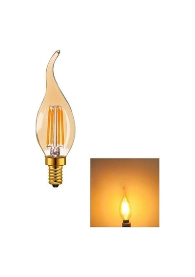 Cata Ct-4281 4w 220v E14 Duylu Led Rustik Kıvrık Ampul Amber Renk 5 Adet