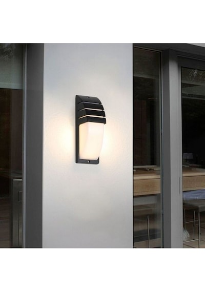24 Watt Beyaz Işık Ledli Bahçe, Balkon, Teras, Kamelya, Veranda, Banyo Apliği, Dekoratif Led Armatür Siyah