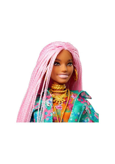 Gxf09 Barbie Extra - Pembe Örgü Saçlı Bebek. 3 Yaş
