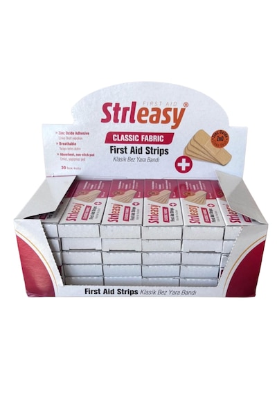Strleasy Klasik Bez Yara Bandı 10 Adet 30lu Pk Çinko Oksit Yapışkanlı Nefes Alan Esnek Yara Bandı 6309