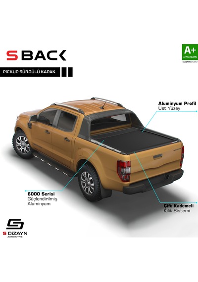 Life Ford Ranger 3 Wildtrak S-back Sürgülü Kapak Siyah V1 2016-2022