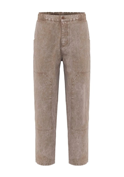 Vamos Yıkamalı Baggy Gabardin Pantolon Vizon