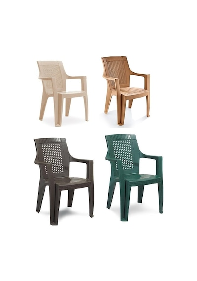Buyukarısoy Elegance Rattan Efektli 4 6 Adet Plastik Sandalye Balkon Bahçe