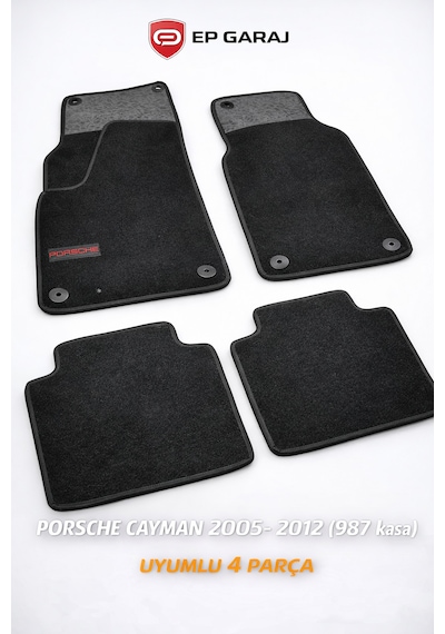 Porsche Cayman 2005-2012 987 Kasa Uyumlu Halı Paspas Özel Kesim, Kalın Tip