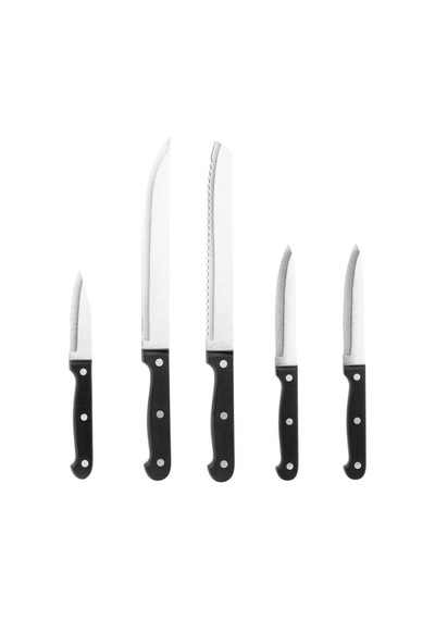 Tantitoni 5 Parça Siyah Saplı Bıçak Seti Soft Bck24002set5s