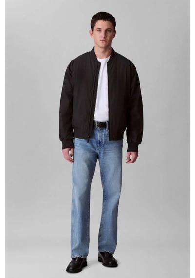 Calvin Klein Erkek Tam Kalıp Kolej Yaka Bomber Ceket - Siyah Black