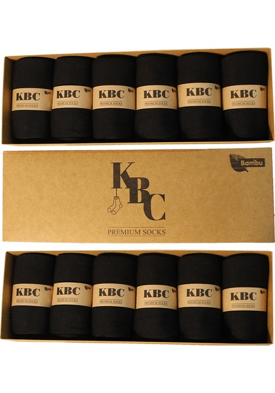 Kbc Socks 12'li Siyah Dikişsiz Bambu Yazlık Klasik Erkek Çorap Seti /kutulu Siyah