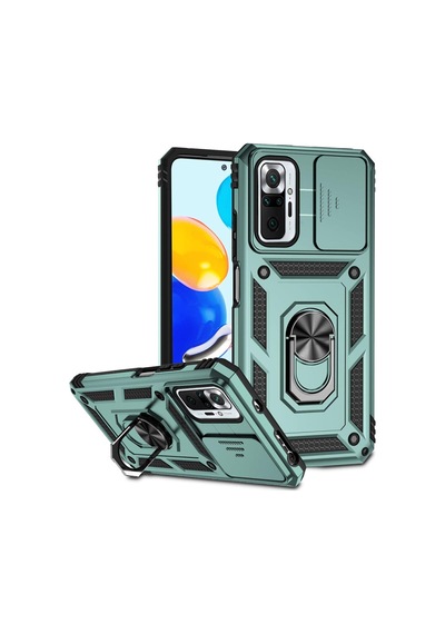 Xiaomi Redmi Note 10 Pro Uyumlu Kılıf Pars Lens Yüzüklü Silikon - Yeşil