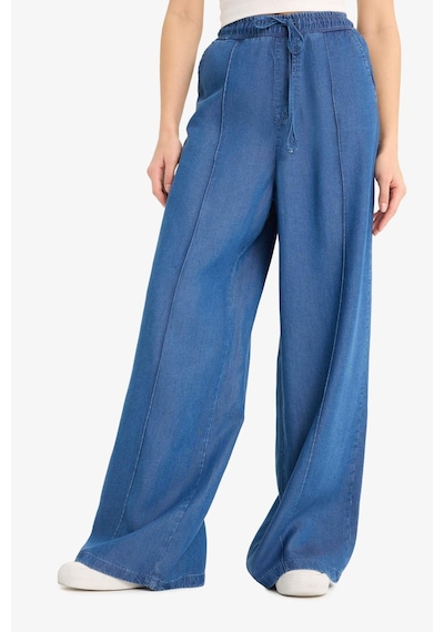 Defacto Pull On Wide Leg Yüksek Bel Uzun Akışkan Kumaş Yıkamalı Pantolon D8243AX25SM Mavi Defacto Pull On Wide Leg Yüksek Bel Uzun Akışkan Kumaş Yıkamalı Pantolon D8243AX25SM Mavi