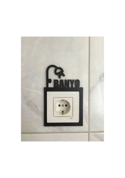 Banyo Priz Süsü Plastik Siyah