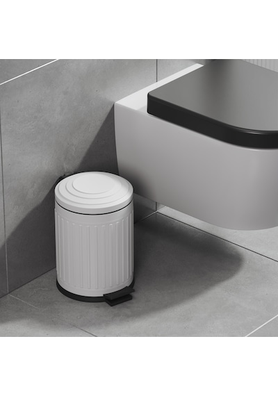 Aqua Bagno Midas Çöp Kovası -pedallı 5 Lt. , Beyaz