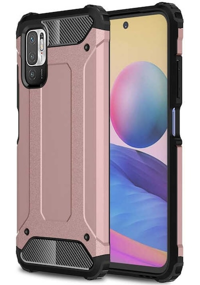 Kilifone - Xiaomi Uyumlu Redmi Note 10 5g - Kılıf Çift Katman Zırh Tank Crash Military Kapak - Rose Gold