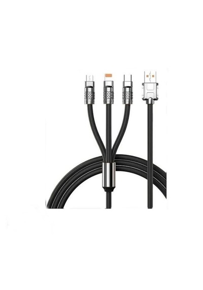 Abatech 3in1 Type C- Lightning- Micro Usb Silikon 3.0a 1.5m Şarj Ve Data Kablosu -