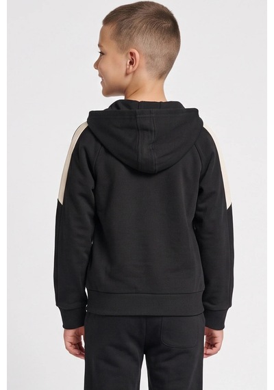 Hummel Logolu Pamuklu Kapüşonlu Yaka Fermuarlı Sweat Erkek Çocuk Sweat 922545-2001 Siyah